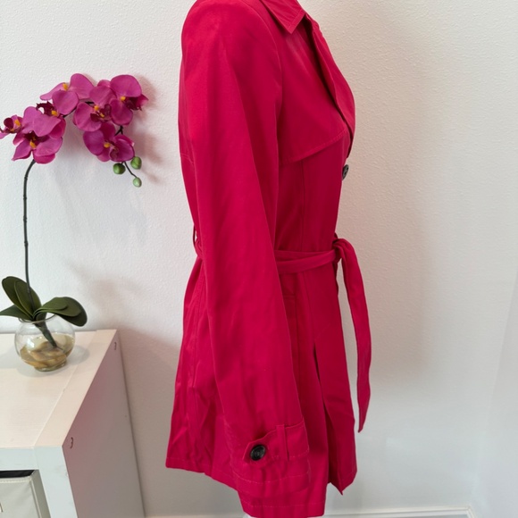 DKNY Women’s Double Breasted Pink Trench/Over Coat/Jacket Size Medium - Picture 4 of 15